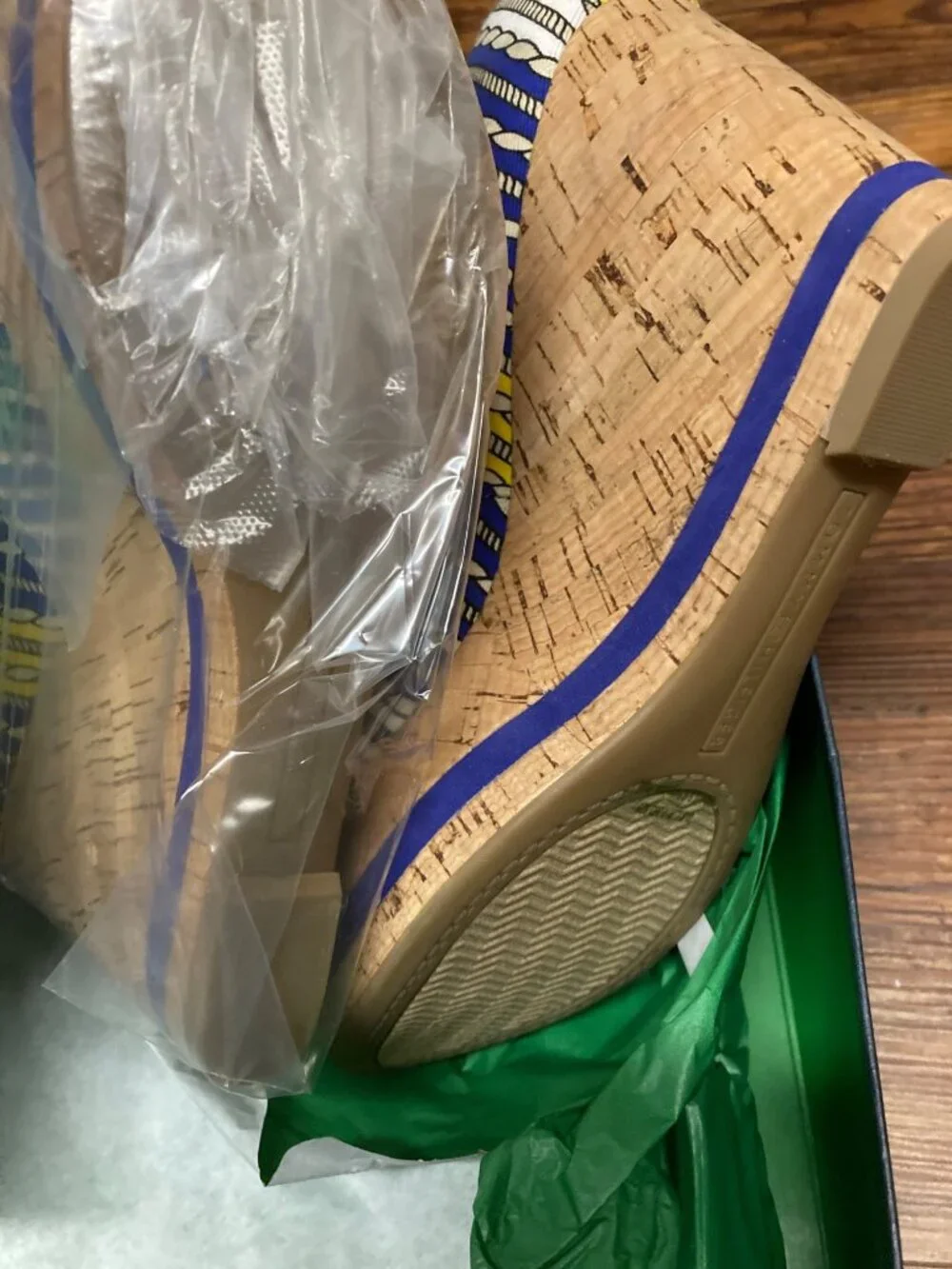 Tommy Hilfiger Women's Cork & Fabric Wedge Sandals Size 8M - New in Box